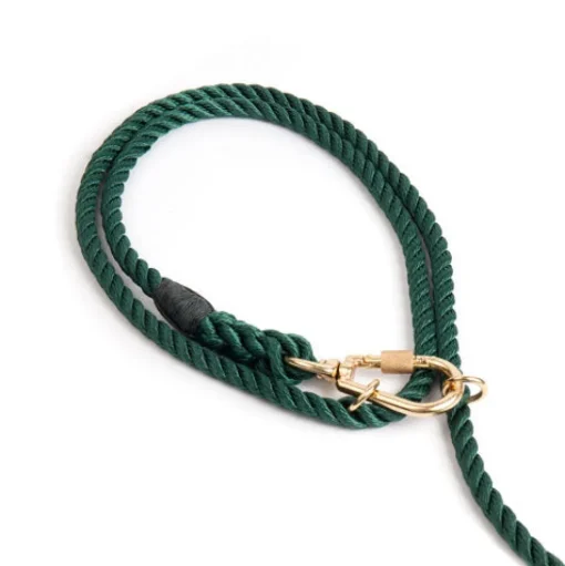 Adjustable Rope Leash, Hunter Green