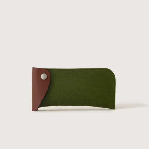 Anzen Felt & Leather Eyeglass Case, Moss