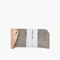 Anzen Felt & Leather Eyeglass Case, Granite