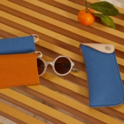 Anzen Felt & Leather Eyeglass Case, Horizon