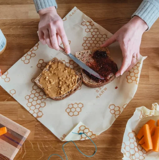 Bee's Wrap Sandwich Wrap, Honeycomb Print