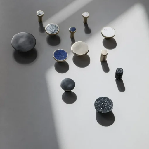 Brass and Stone Hook / Knob - Blue Lapis Lazuli