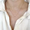 Cinq Droplet Necklace, Beige Silk Cord