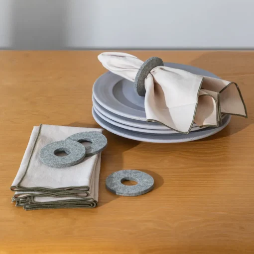 Circle Napkin Rings Set of 4, Granite