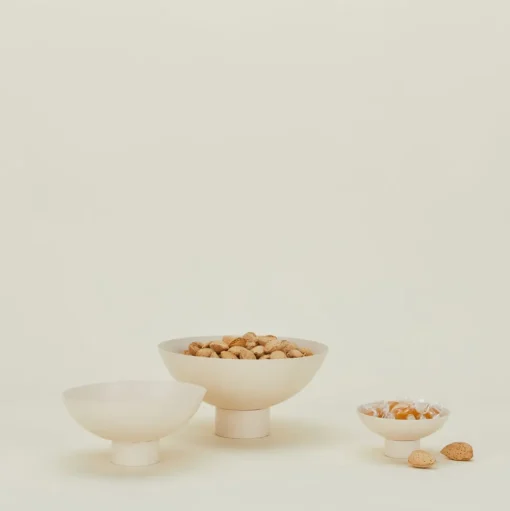 Essential Footed Bowls, Ivory