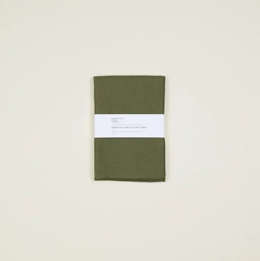 Essential Waffle Dish Towels, Set of 2 - Olive + Sage