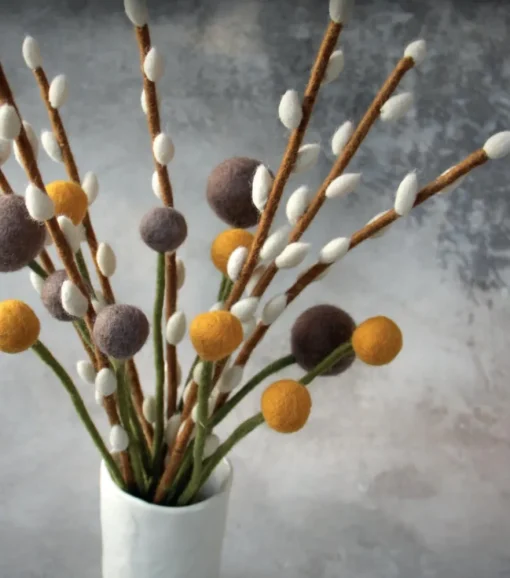 Felt Ball Flower, Large