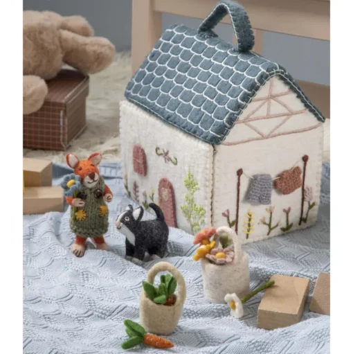 Felt House with Blue Roof