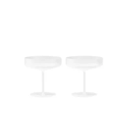 Ferm Living Ripple Champagne Saucers / Coupes, Frost - Set of 2