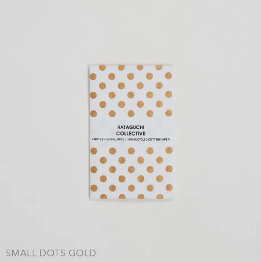Hataguchi Collective Small Envelope and Notecard Set, Gold Dots