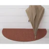 Heathered Shag Welcome Mat, Burnt Coral