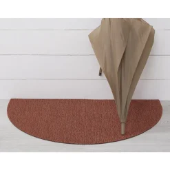 Heathered Shag Welcome Mat, Burnt Coral