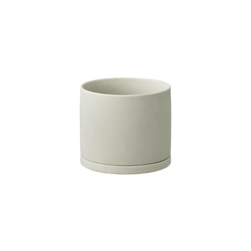Kinto Porcelain Small Plant Pot, Light Grey