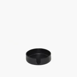 Kobon Black Leather Tray, Round