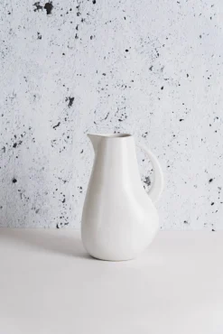 Kuduo Stoneware Pitcher, Matte White
