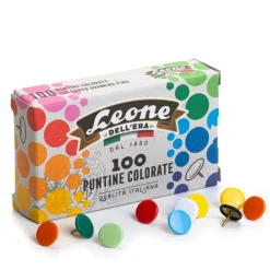 Leone Dell'Era Metal Pushpins, Assorted Colors