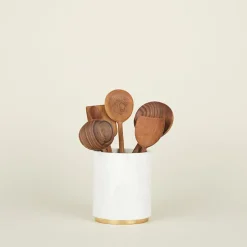 Marble and Brass Utility Canister / Wine Cooler