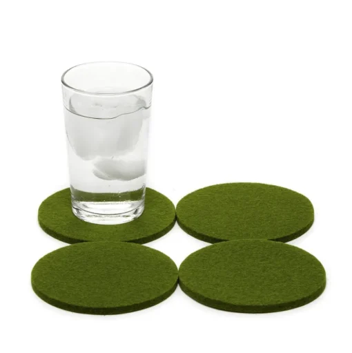 Merino Wool Felt Coaster Sets, Round - Assorted Colors