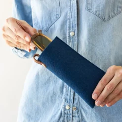 Merino Wool Felt Eyeglass Sleeve, Marine