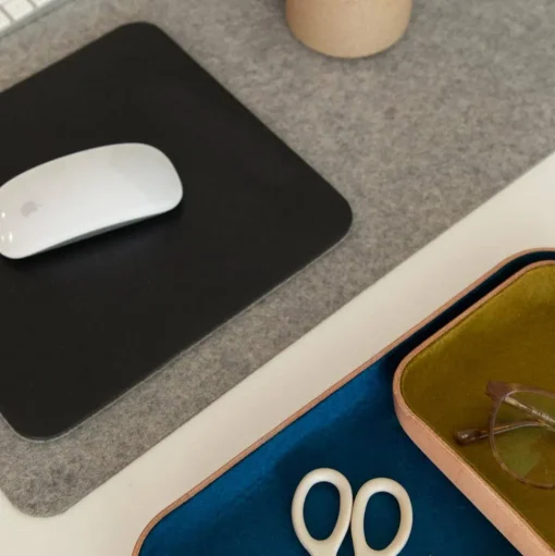 Mosen Large Merino Wool Felt Desk Pad, Granite