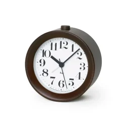 Riki Wood Alarm Clock, Brown
