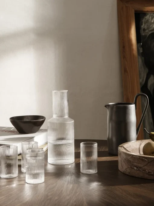 Ripple Glass Carafe, Clear