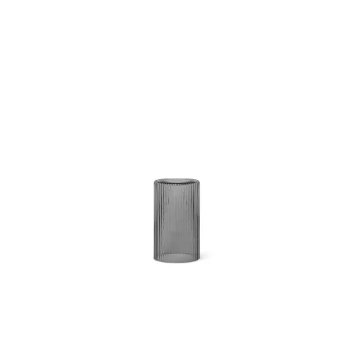 Ripple Glass Carafe, Smoked Grey