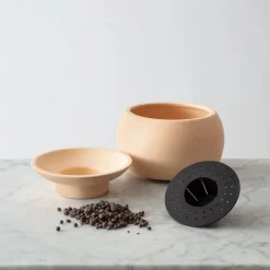Self-Watering Ceramic Planter, Canary Yellow
