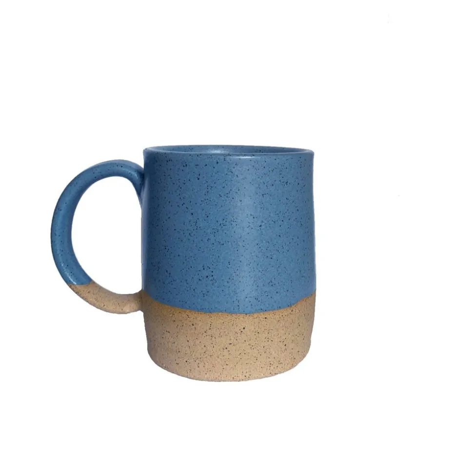Slow Studio Ceramic Mug, Blue-Grey Speckled/Sandstone