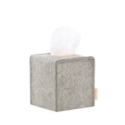 Small Merino Wool Felt Tissue Box Cover, Granite