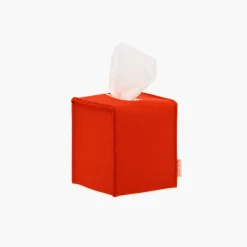Small Merino Wool Felt Tissue Box Cover, Orange