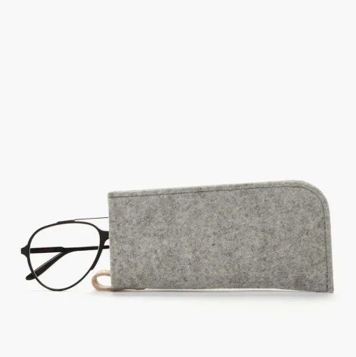 Small Merino Wool Felt Tissue Box Cover, Heather White